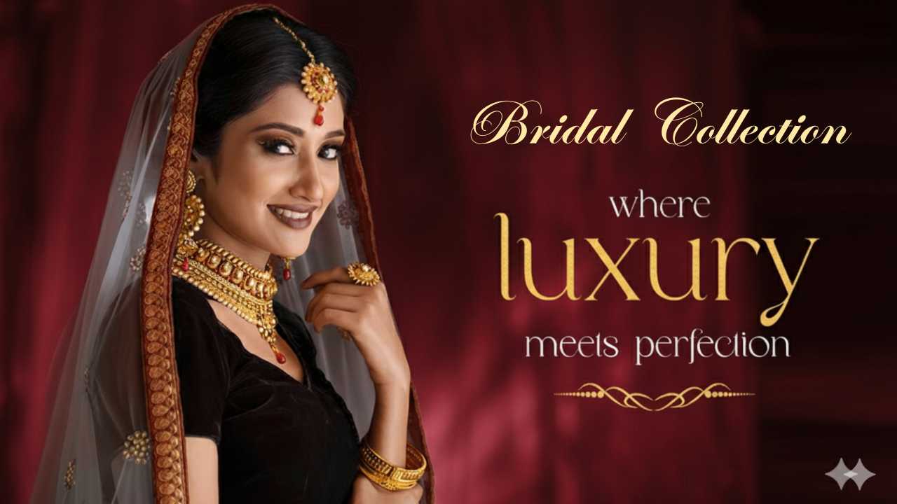 Red and Gold Traditional Indian Bridal Makeup Tutorial YouTube Thumbnail (1)